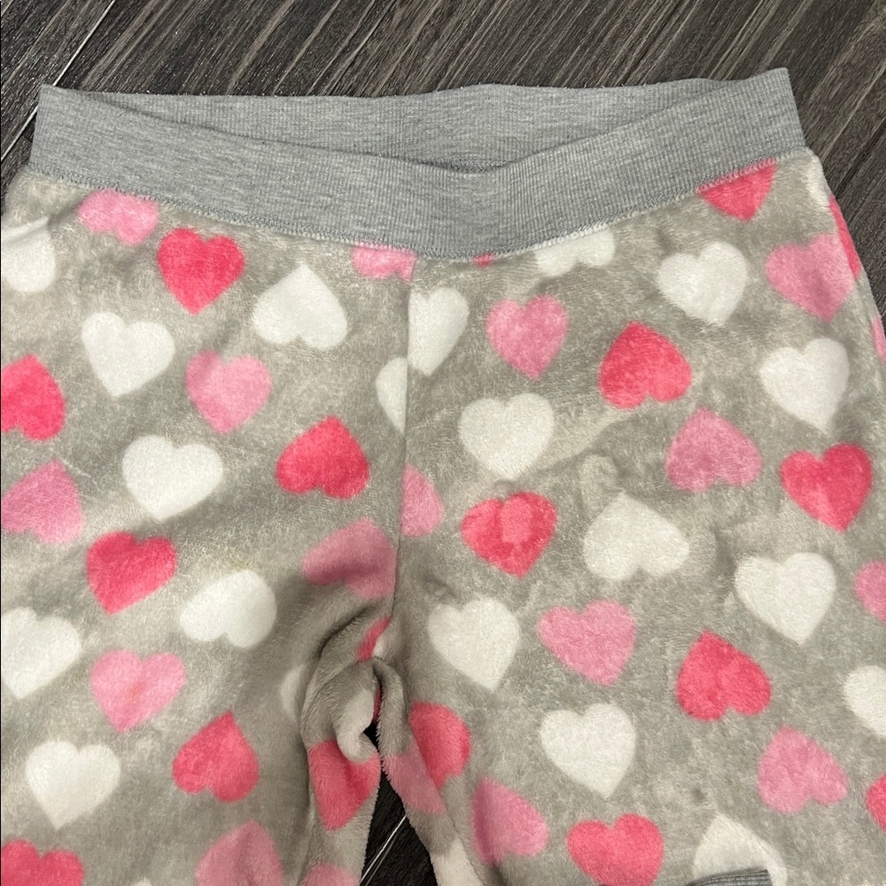 Heart Patterned Fleece Pajama Pants - Picture 2 of 6